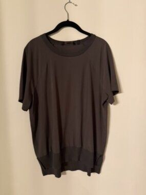 Athleta Zephyr Tee Taupe Gray Oversized Tunic Top Size M Style 405692